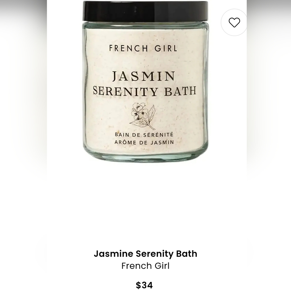 NWT French Girl Jasmin Serenity Bath Salts 10 oz. Jar
